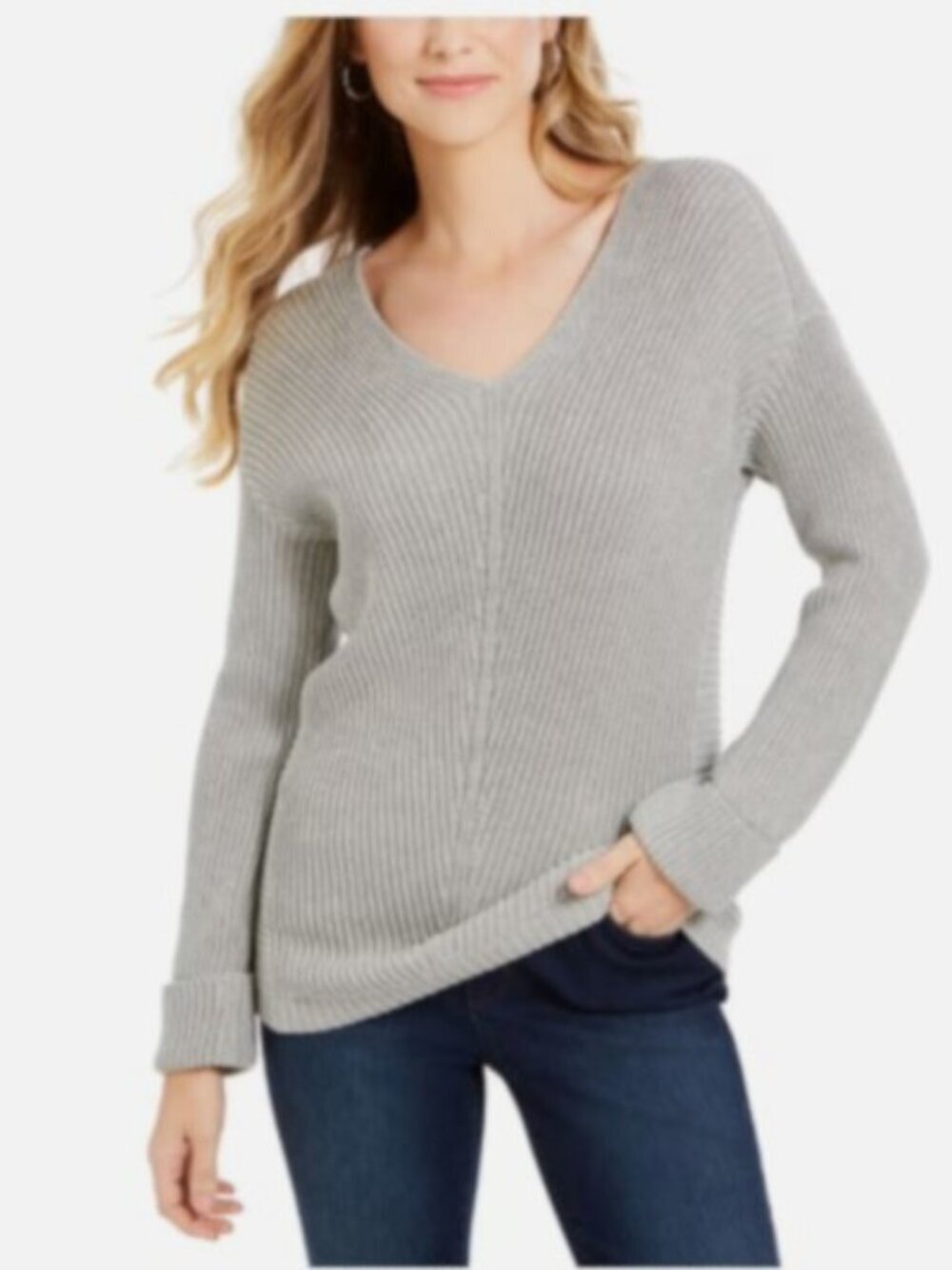 Denver Hayes Grey Loose Knit Sweater
